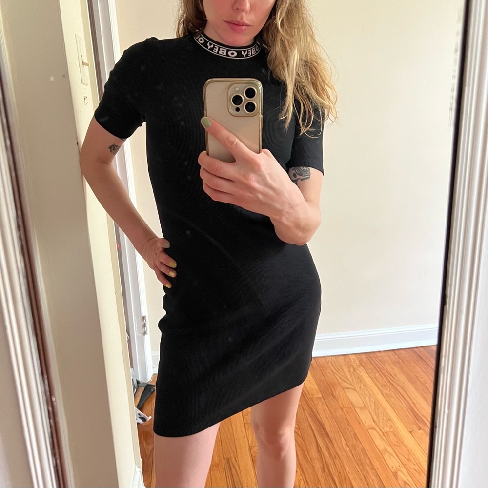 Obey Ribbed Body Con Dress.